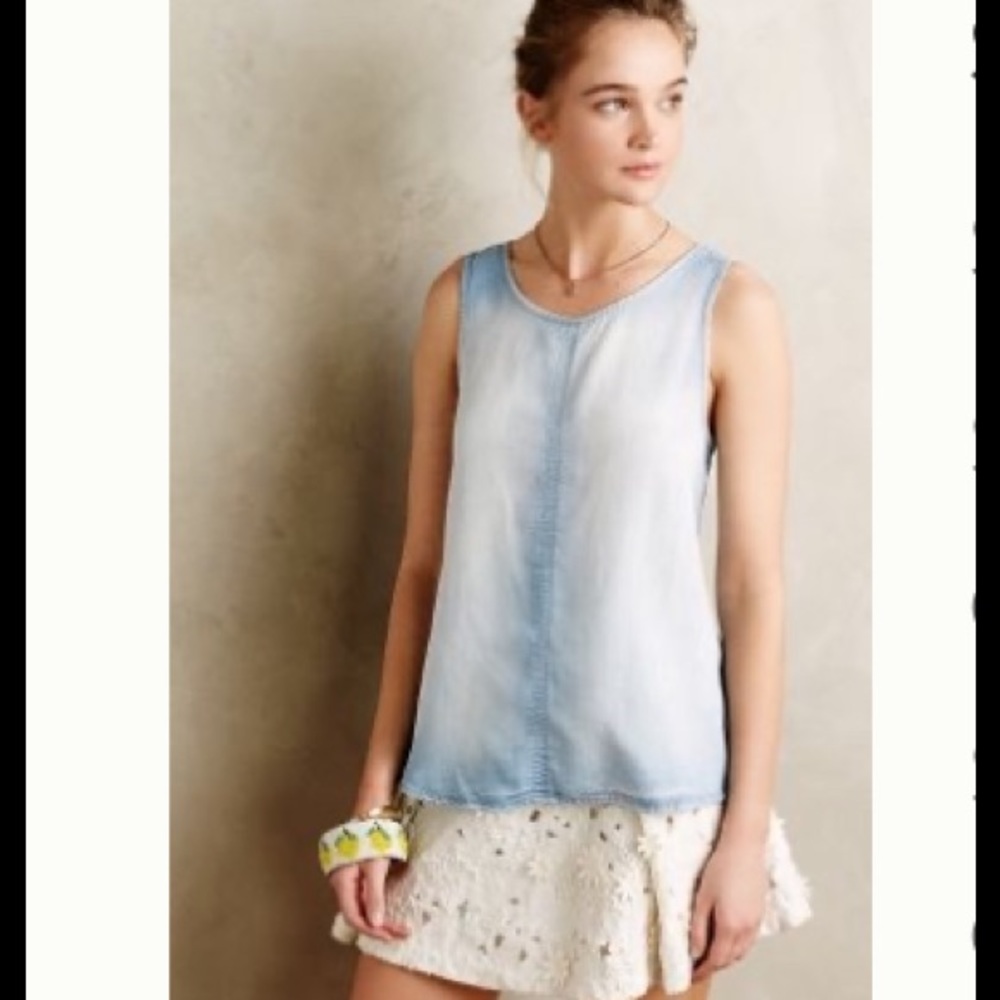 Anthropologie  Chambray Top Medium